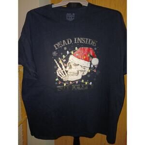 Dead Inside But Jolly AF Skull Santa Hat Christmas Size 3XL